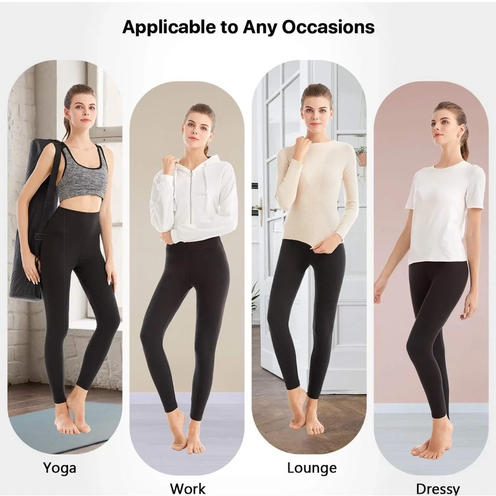 Women's Black High-Waisted Leggings 1 pair - Picture 5 of 6